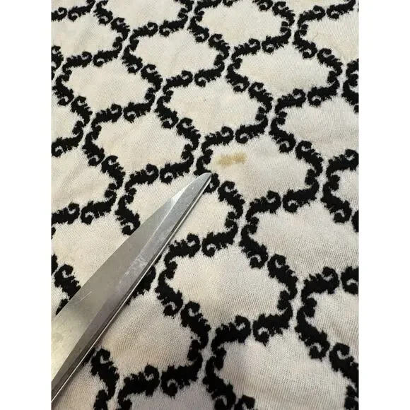 Tyler Boe Black Cream Fur Sleeves Dress Tunic Dress Stunning Mod 60s MIDI Size L - Picture 15 of 16